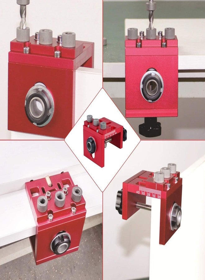 KROST دليل حفر KROST JIG لأعمال النجارة، دليل حفر ثقوب المسامير، أداة تحديد موقع المثقاب، مجموعة أدوات تحديد المواقع لأعمال النجارة مع رؤوس حفر - Image 2